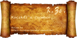 Koczkás Zsombor névjegykártya